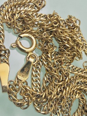 18K 750 K18 Japan Solid Gold Kihei Cuban Shiny Link Chain Men