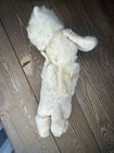 Vintage White Plush Wind-Up Musical Dog Toy Plays Tune Long Ears 1960s-80s — photo 7
