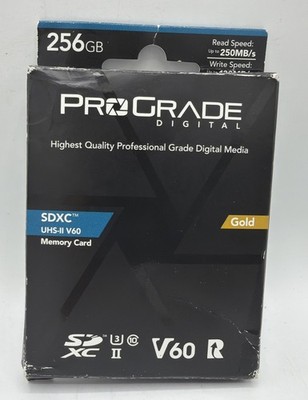 256GB 250MB/s ProGrade Digital V60  SDXC UHS-II Memory Card Open Box
