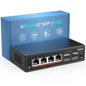 6 Port 2.5G Interrupteur Ethernet non géré, 4 x 2.5G BaseT Ports, 2 x 10G SFP, C'est...