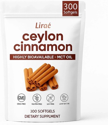 Ceylon Cinnamon Softgels with MCT Oil   300 Softgels   True Ceylon Cinnamon Supp