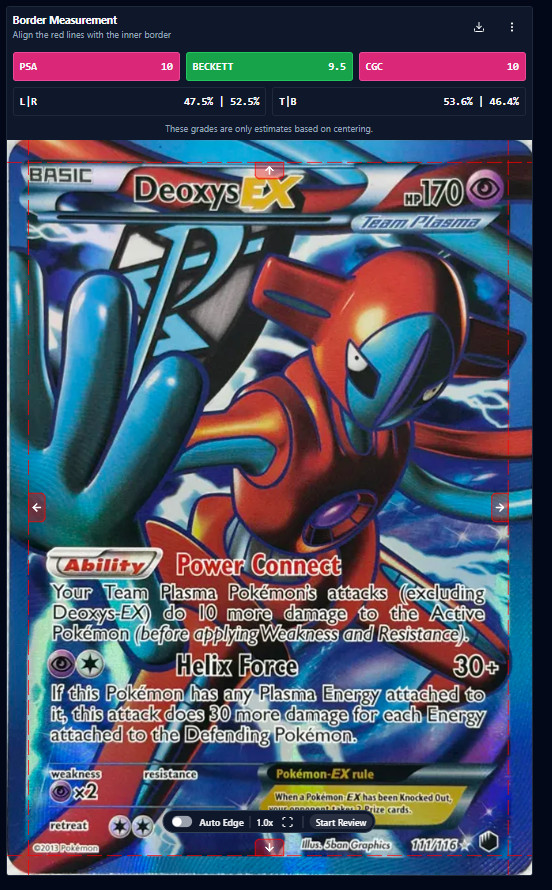 Deoxys-EX Plasma Freeze 111/116 Holo Full Art MINNTTT COPY GRADE IT!!!