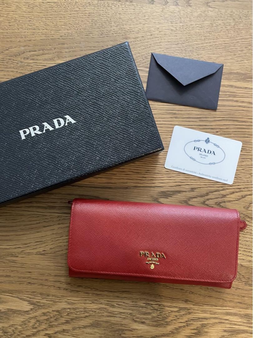PRADA Leather Long Wallet for Women Luxury Designer Bifold