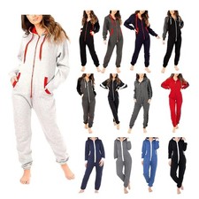Women 0nesies - Ladies Fleece one-piece Hooded Jumpsuits, Adult Plain 0nesies