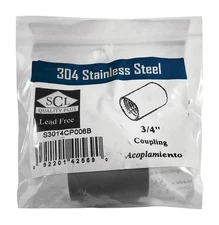 Smith-Cooper 4638100240 Lead-Free Stainless Steel Coupling 3/4x3/4 Dia. in. FPT