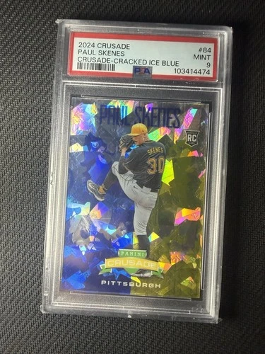 2024 Panini Crusade - Crusade Paul Skenes #84 Blue Cracked Ice Prizm (RC) PSA 9