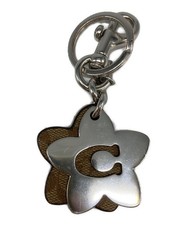 COACH Keyring Metal Brown Wildflower Logo One Size Japan