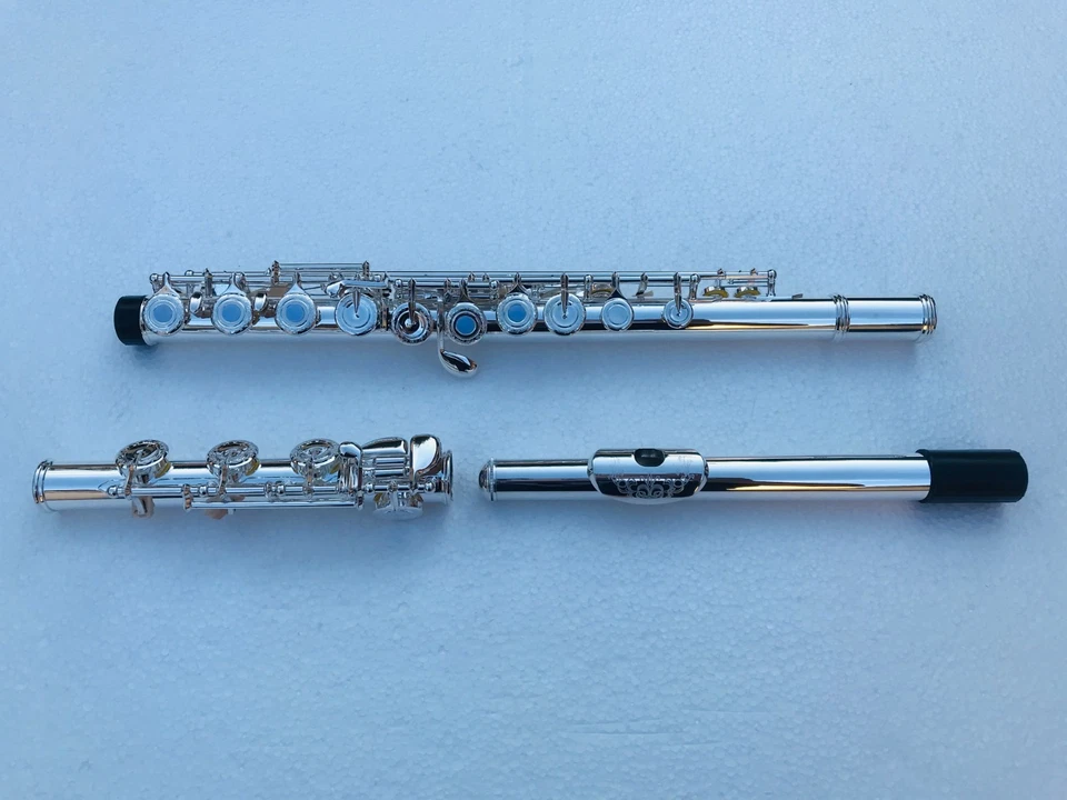 Mecanismo de llave francesa de flauta tallada plateada de doble uso con orificio abierto de 17 Foto 4 de 4