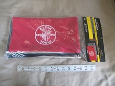 1 NEW Klein Tools Canvas Zipper Bag 4-pack 12-1/2" x 7" Red Gray Brown Black