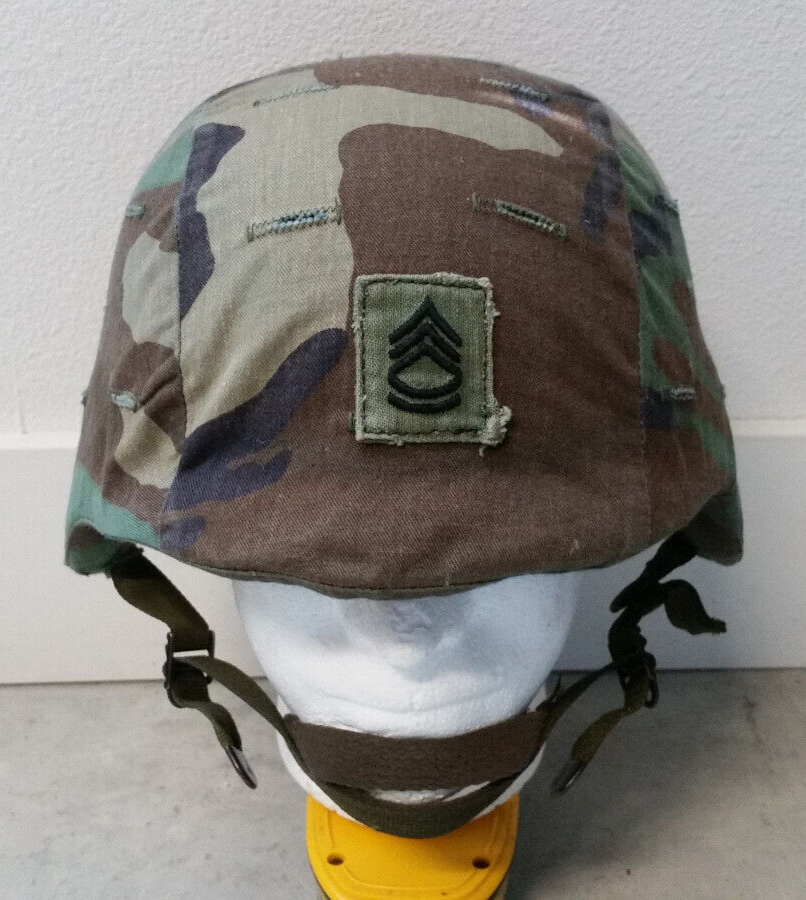US Military Surplus PASGT Ballistic Combat Helmet Medium w/ Woodland