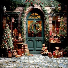 10'x10' CP Christmas Season Scenic Microfiber Fabric background backdrop BHF1784