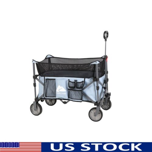 Height Adjustable Foldable Camping Cart Telescoping Handle Large Capacity Wagon