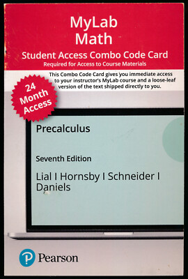 NEW Precalculus MyLab Math with Pearson eText + Print Combo Access Code 7th Lial