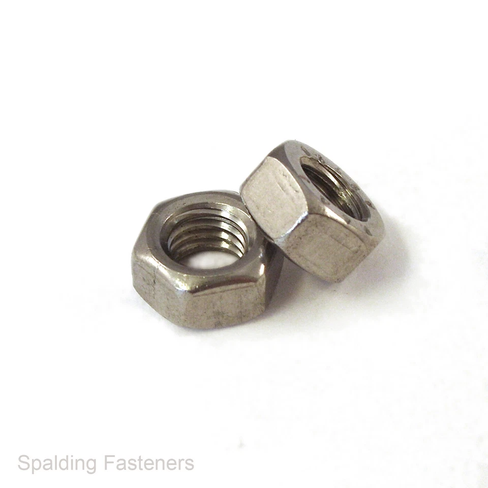 SPALDING FASTENERS UNC A2 Stainless Steel Full Nuts - No4,6,8,10,1/4" 5/16",3/8" 7/16" & 1/2"