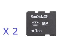2 New Sandisk Memory Sticks Micro M2 1GB each SDMSM2-001G-A11M Free US Ship