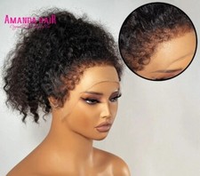 220 Kinky Curly Edge Wigs Short Bob Pixie Curly 13x4 Lace Front Wig Human Hair