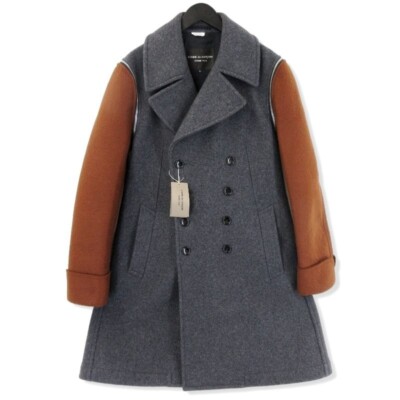 COMME des GARCONS HOME PLUS Wollmantel PJ-C006 Ärmeleinsatz grau M Etikett un...