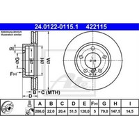 ATE 2X Bremsscheibe Vorne 2860 BelüFtet FüR BMW 3Er Compact E46 E36