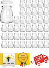 Glass Jars, KAMOTA 40 PACK 4 oz Clear Yogurt Jars With PE Lids, Glass Pudding