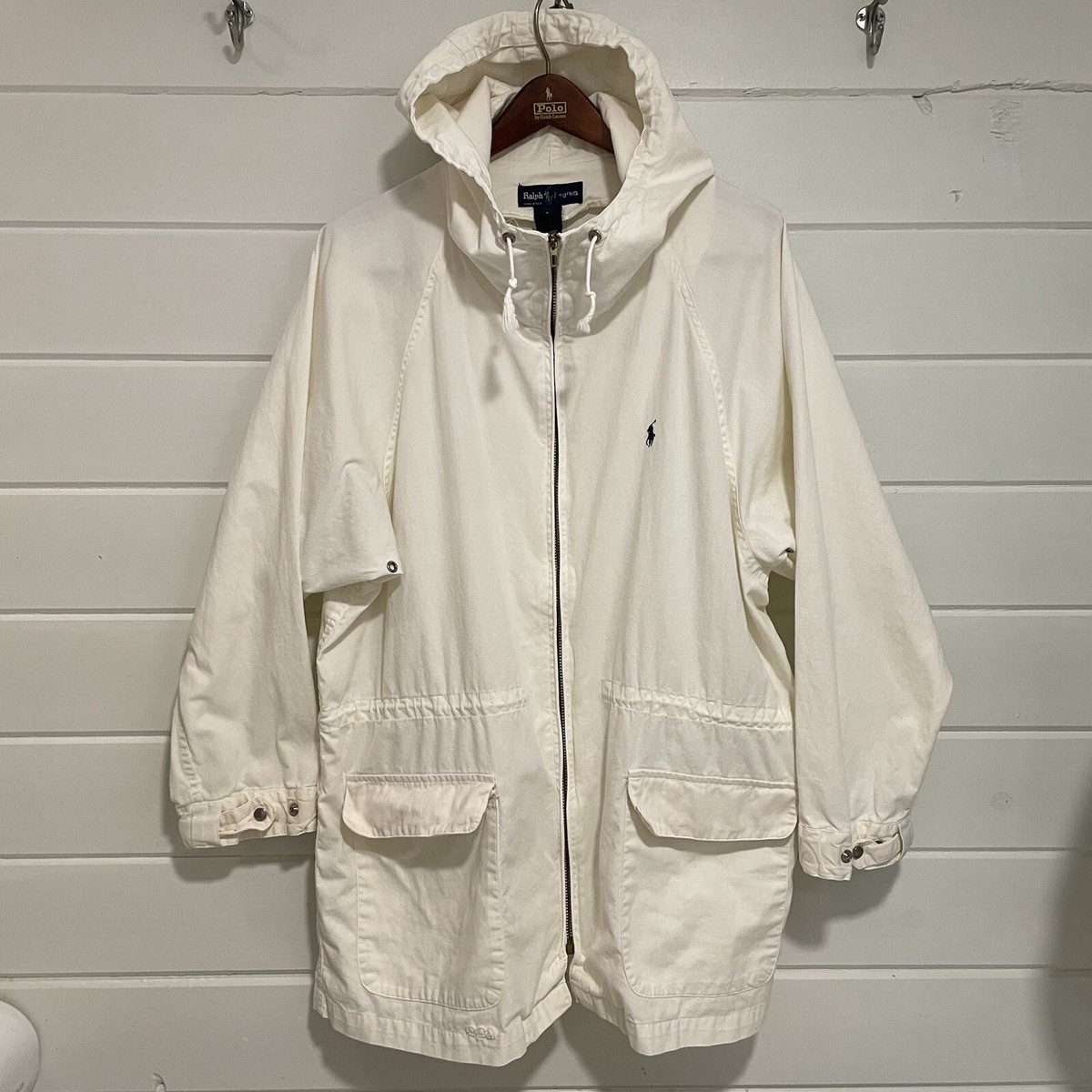 Vintage Polo by Ralph Lauren white cotton sailing yacht jacket
