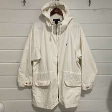Vintage Polo by Ralph Lauren white cotton sailing yacht jacket Large Made in USA