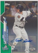2020 Topps Pro Debut JAKE SANFORD Green 1st Autograph Auto #130 Yankees 10/99