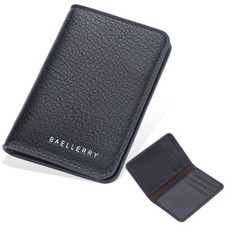 Small Leather Zipper Card Holder Wallet,Hold 8-10 Cards,Front Pocket Billfold,US