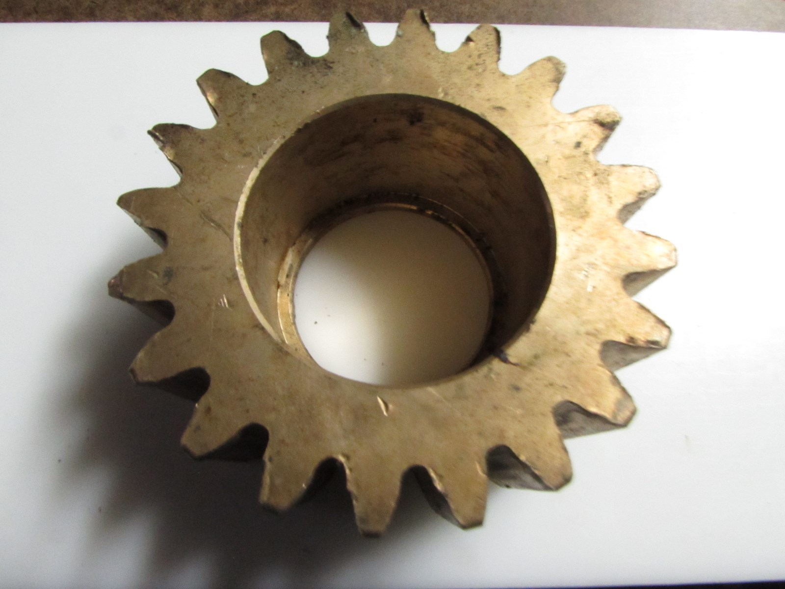 Vintage Industrial Machine Age Brass Cog/ Gear Lamp Piece Steampunk Art 