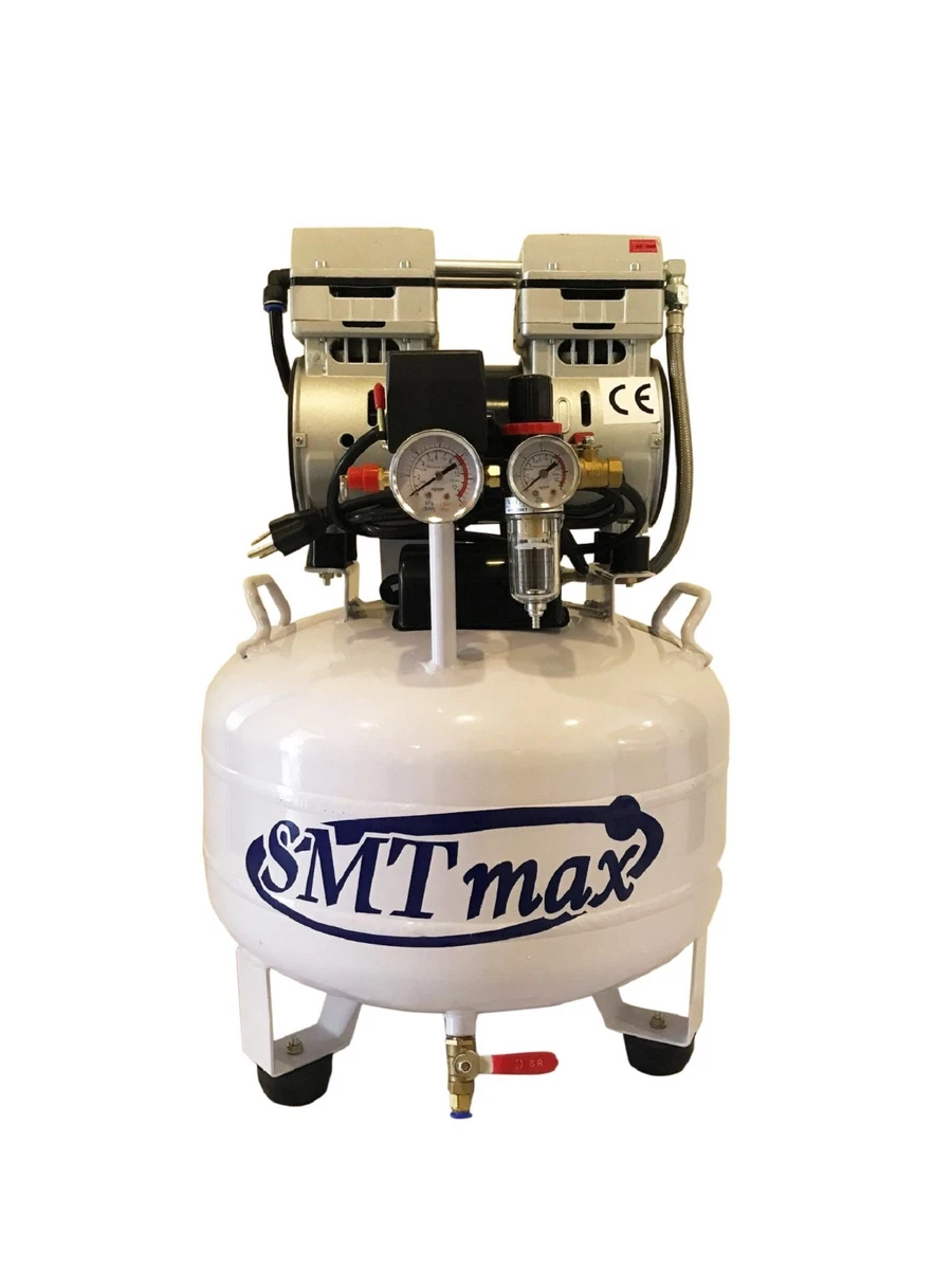 New 1 HP 8 Gallon Medical Noiseless Oil Free Dental Air Compressor 110V