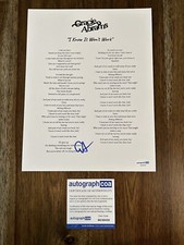 Gracie Abrams ‘I Know It Won’t Work’ Signed Autographed Lyrics Sheet ACOA