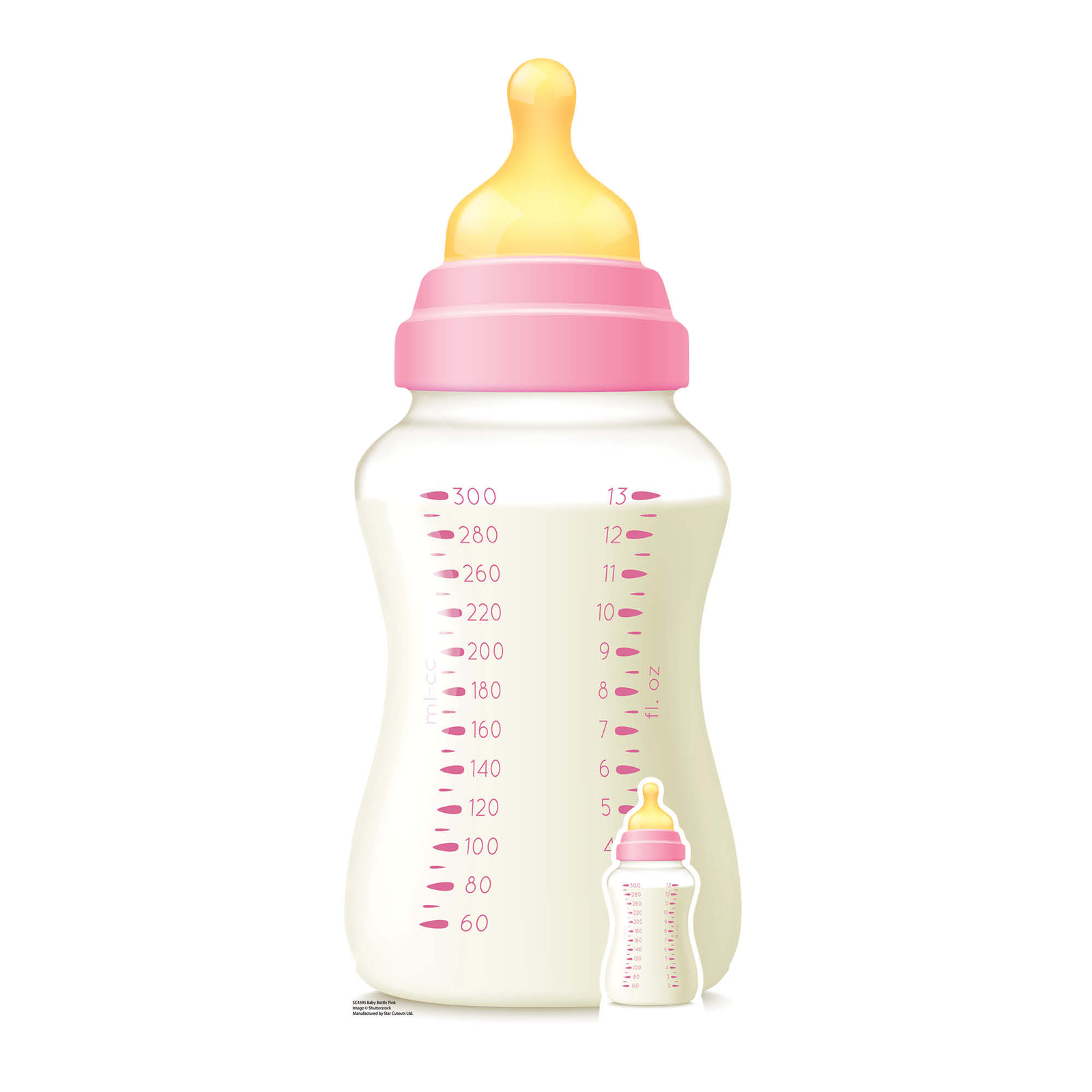 Baby Bottle Pink Cardboard Cutout with Free Mini Standee - Great for parties
