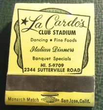 Matchbook - La Cardo's Club Stadium Sacramento CA FULL