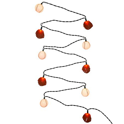 Baseball Ball and Glove Party String Lights Set of 10 Sports Decorations UL1856 - Picture 1 of 2