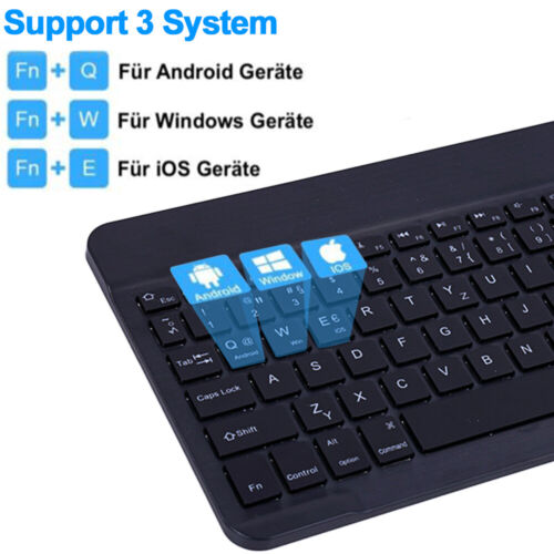 Deutsche Wireless Tastatur kabellos Keyboard Inkl. Funk Maus Für PC Handy Tablet - Bild 20 von 33