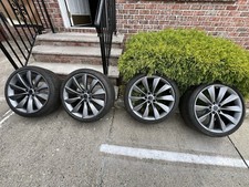 21 Tesla Turbine Wheels Pirelli Pzero - Model S 2012-2020 Fresh Powdercoat