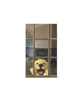 Scary Peeper Fright At First Sight Christmas Window Clings Dog Labrador...