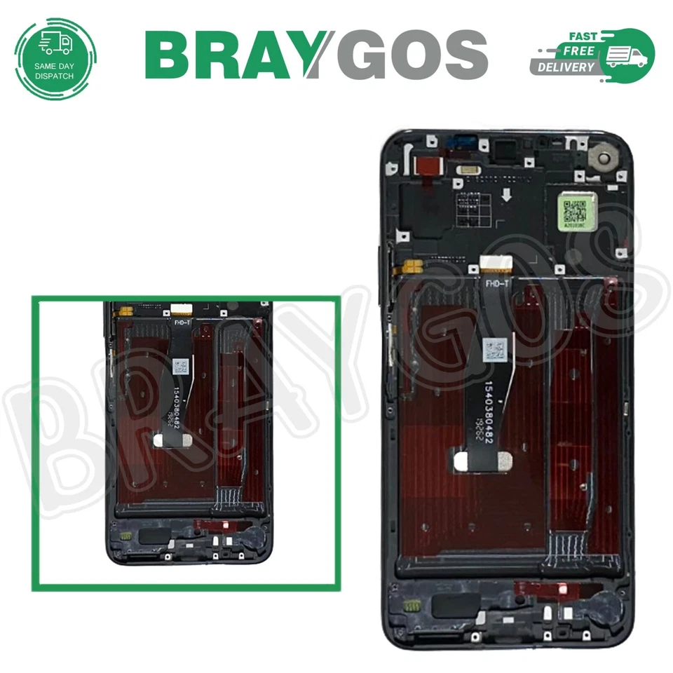 For Huawei Nova 5T YAL-L21 YAL-L61 Touch Screen Digitizer LCD Display With Frame - Image 4 of 4