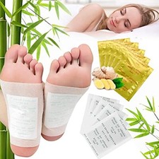 120Pack Natural Bamboo Vinegar Ginger Foot Pads w/ Adhesive Sheets for Foot