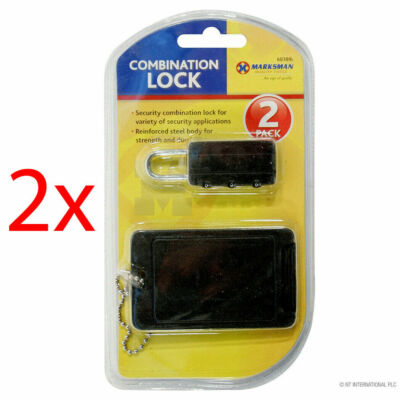 2 X 2-TEILIGES ZAHLENSCHLOSS UND ETIKETT SET NAME ID & ETIKETT SAFE REISEKOFFER SICHERHEIT