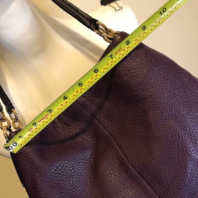 COACH Purple Leather Zipper & Magnetic Close Hobo Shoulder Bag w