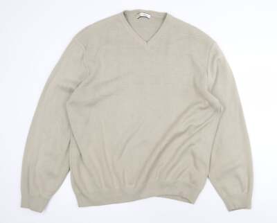 Marks and Spencer Damen Beige V-Ausschnitt Acrylmischung Pullover Größe 2XL