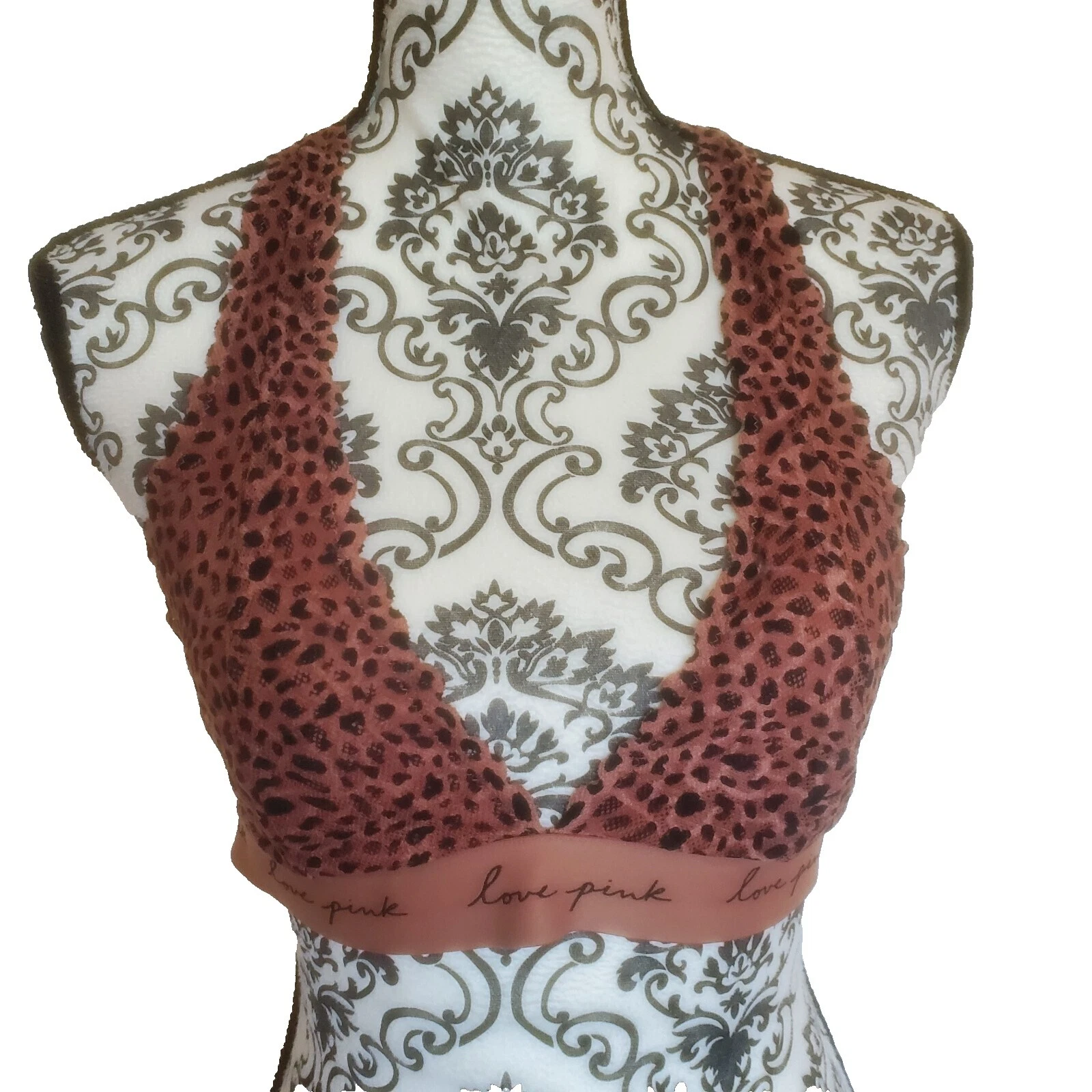Brasieres y Estampado Animal Marrón PINK Bra Sets para Mujeres