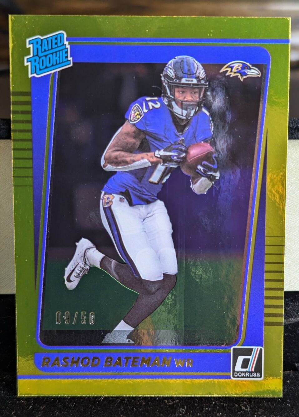 2021 Rashod Bateman Press Proof GOLD /50 Rated Rookie Donruss Ravens RC