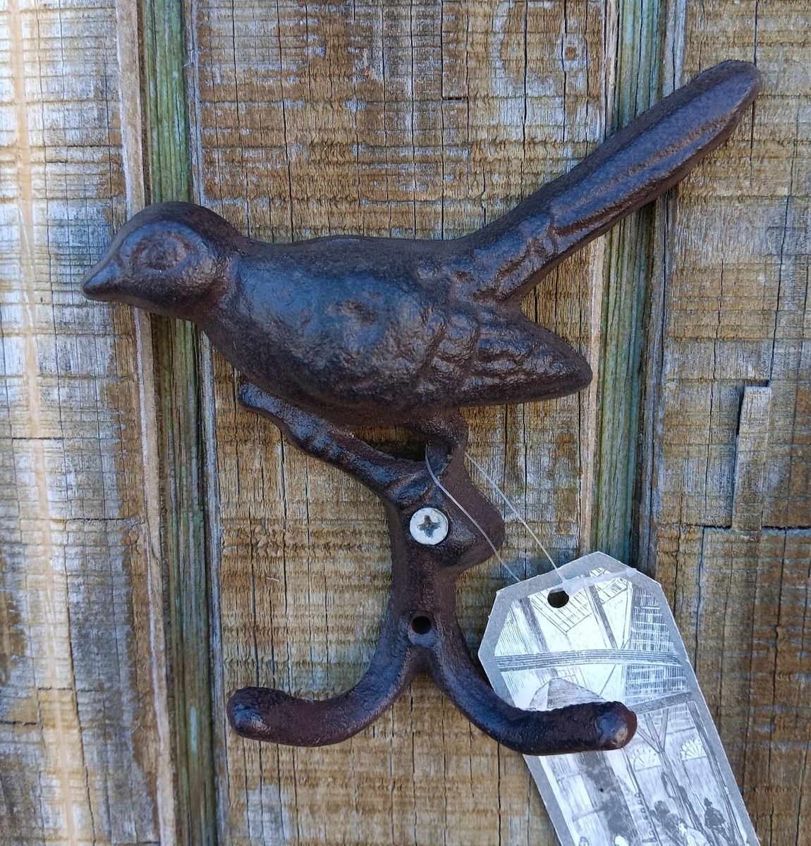 Bluebird Coat Hook Two Hooks One Bird Cast Iron Vintage And Rustic Durable