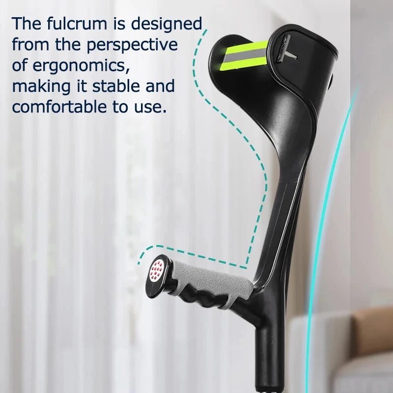 Muletas de antebrazo para adultos (par) ayuda para caminar muleta de viaje plegable mano ligera Foto 2 de 4