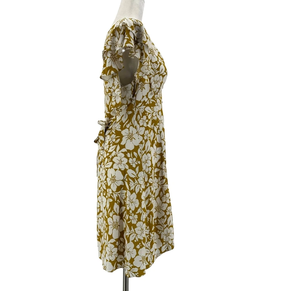 Mini Vestido Tularosa Marshall Mujer Pequeño Caléndula Floral Amarillo Mostaza Foto 4 de 4