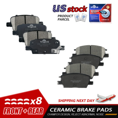 Front & Rear Ceramic Disc Brake Pads For 2016 2017 2018 - 2020 Chevrolet Malibu