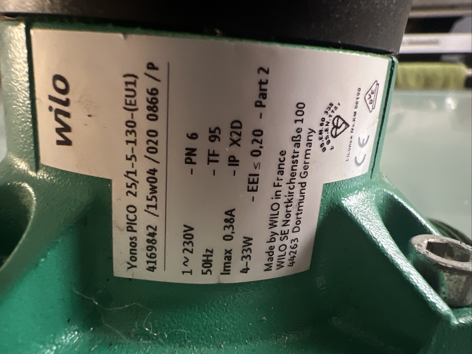 Wilo 4215517 Yonos Pico 25/1-8-row Glandless Circulator 240 V Green for  sale online | eBay