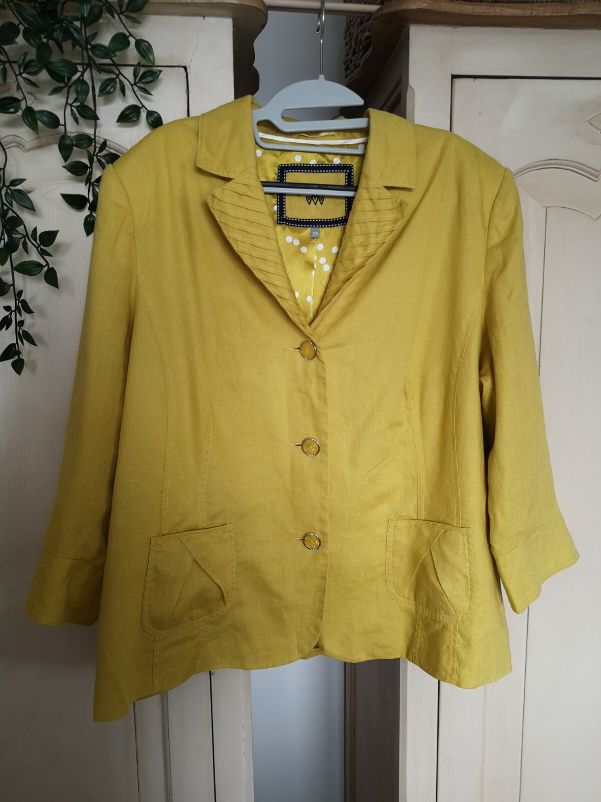 M&S Per Una Size 20 Lime Yellow 3/4 Sleeve Linen Jacket eBay