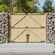 Pedestrian Side Door Driveway Gate Wooden Double Gate Heavy Duty Timber Unit